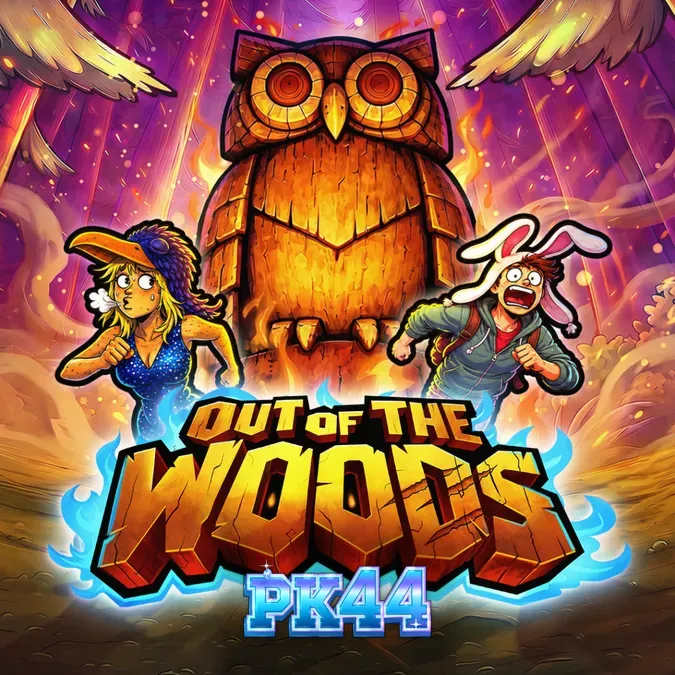 Cena atmosférica do jogo de slot Out Of The Woods com elementos de floresta gótica