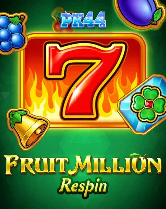 Interface vibrante do slot Fruit Million Respin com símbolos de frutas clássicas